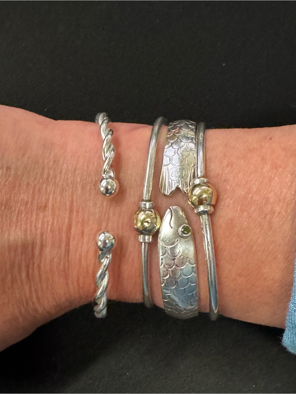 Eden Hand Arts of Cape Cod Open Cuff Twisted Sterling Silver Bracelet